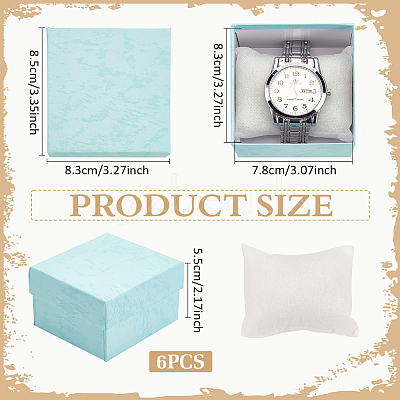 Cardboard Jewelry Watch Storage Gift Box CON-WH0092-67C-1