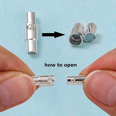 Brass Locking Tube Magnetic Clasps X-MC079-S-1