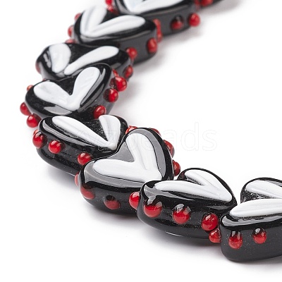 Heart Handmade Lampwork Beads Strands LAMP-G150-01I-1