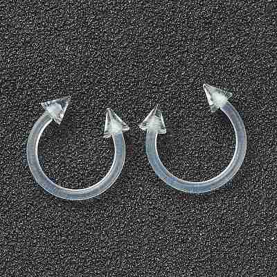 Acrylic Circular/Horseshoe Barbell with Double Pointed End X1-AJEW-P084-03-1