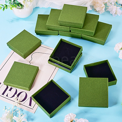 12Pcs Cardboard Paper Jewelry Storage Boxes with Sponge CON-TA0001-43C-1
