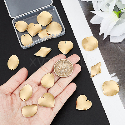 24Pcs 6 Style 304 Stainless Steel Pendants STAS-UN0040-44-1