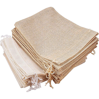 Burlap Packing Pouches Drawstring Bags ABAG-BC0001-02-1