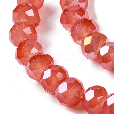 Baking Electroplate Glass Beads Strands DGLA-A039-J8mm-B01-1