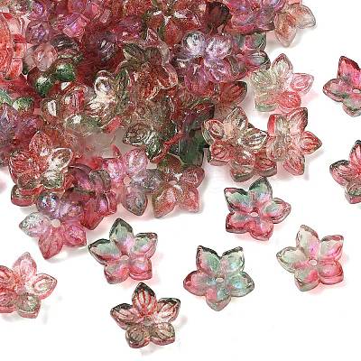 Two Tone Transparent Glass Bead Cap GLAA-H041-01B-1