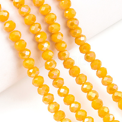 Electroplate Glass Beads Strands EGLA-A034-P6mm-B26-1