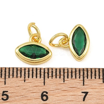 Brass Pave Cubic Zirconia Charms CU-CBA3D67-11G-07-1
