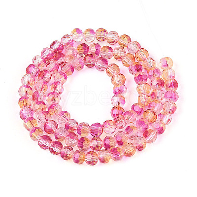 Baking Paint Transparent Glass Beads Strands DGLA-A035-T4mm-A12-1