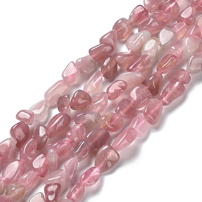 Natural Madagascar Rose Quartz Beads Strands G-P497-01A-02-B-1