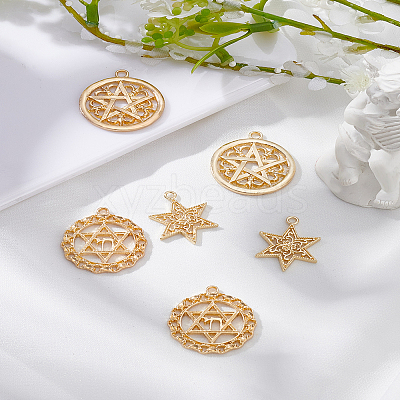 6Pcs 3 Styles Zinc Alloy Pendants FIND-LP0005-61-1