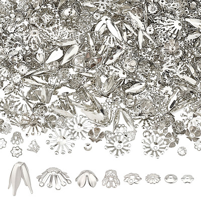 8 Styles Iron Bead Caps IFIN-ME0001-25-1