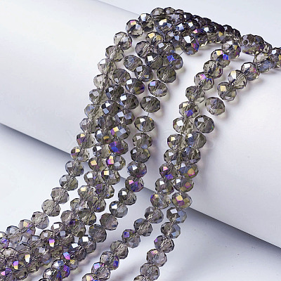 Electroplate Transparent Glass Beads Strands EGLA-A034-T2mm-F11-1