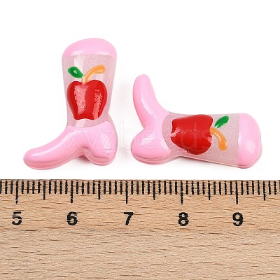 Boot Baking Paint Glass Enamel  Beads LAMP-C020-02B-1