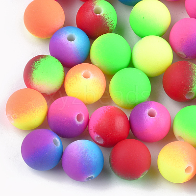 Rubberized Style Acrylic Beads MACR-T023-32A-1