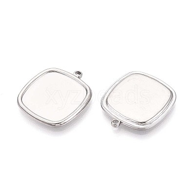 304 Stainless Steel Pendant Cabochon Settings STAS-T067-14P-1