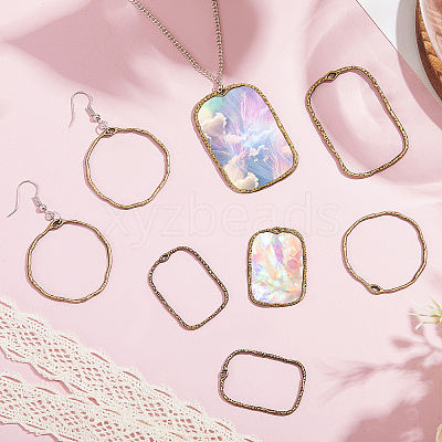 48Pcs 6 Styles Alloy Open Back Bezel Pendants FIND-CA0008-85-1