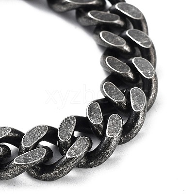 304 Stainless Steel Dragon Head Design Cuban Link Chains Bracelets for Men & Women BJEW-D031-19B-1