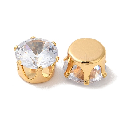 Brass Clear Cubic Zirconia Cabochons STAS-M294-30A-1