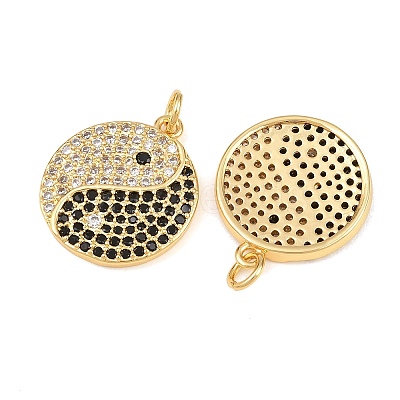 Brass Pave Clear Cubic Zirconia Pendants KK-L275-05G-1