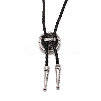 Flat Round with Egypt Pharaoh Laria Necklace for Men Women NJEW-WH0011-06AS-1