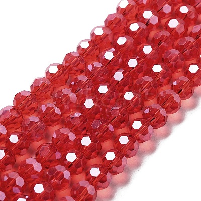 Electroplate Transparent Glass Beads Strands EGLA-A035-T8mm-A01-1