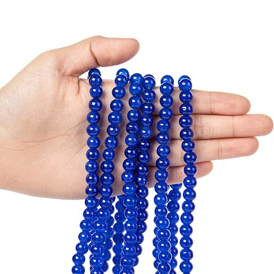 Spray Painted Crackle Glass Beads Strands CCG-Q001-8mm-14-1