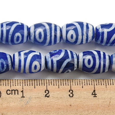 Blue Tibetan Style dZi Beads Strands TDZI-NH0001-C06-01-1