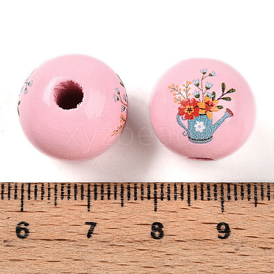 Easter Theme Printed Wood Beads WOOD-T032-22S-1