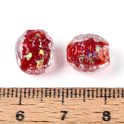 Handmade Foil Glass Beads FOIL-N029-10D-1