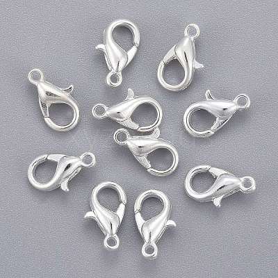 Silver Color Plated Zinc Alloy Lobster Claw Clasps X-E103-S-1