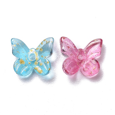 Transparent Spray Painted Glass Charms GLAA-T016-22-1