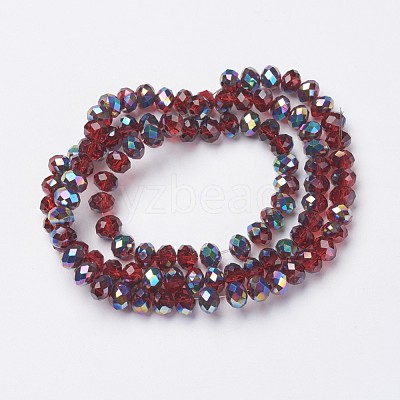 Electroplate Transparent Glass Beads Strands EGLA-A034-T8mm-Q06-1