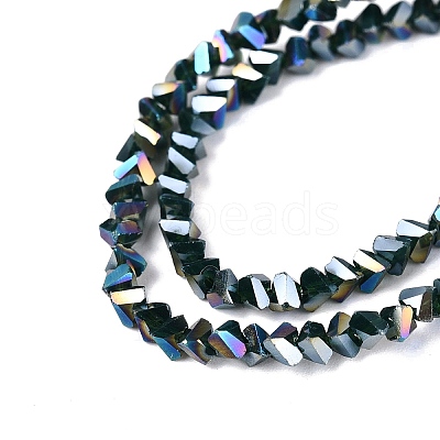 Electroplate Opaque Glass Beads Strands EGLA-Q139-01A-C17-1