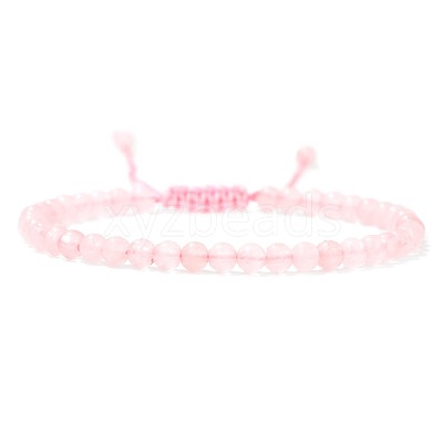Adjustable Women's Rose Quartz Beaded Bracelet LS-CN3407-48-1