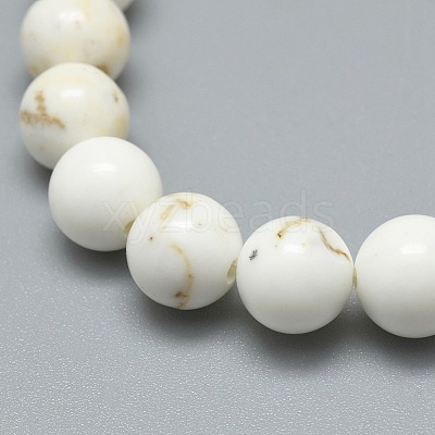 Natural Magnesite Bead Stretch Bracelets BJEW-K212-A-008-1