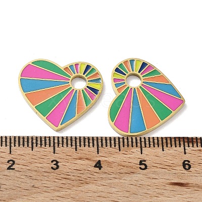 Ion Plating(IP) 304 Stainless Steel Enamel Pendants STAS-P339-17G-02-1