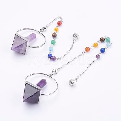 Chakra Natural & Synthetic Mixed Stone Pyramid Dowsing Pendulums G-F515-01-1