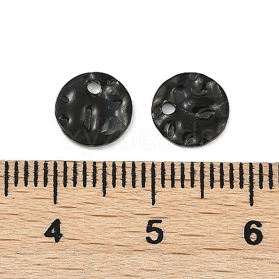304 Stainless Steel Textured Disc Charms STAS-Q336-11A-B-1