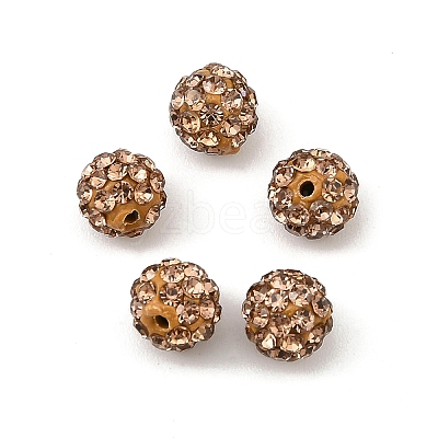 Polymer Clay Rhinestone Beads RB-H284-6MM-Half-246-1