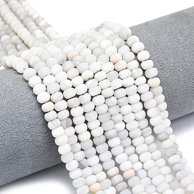 Natural White Crazy Agate Beads Strands G-P575-A04-6x4mm-03-1