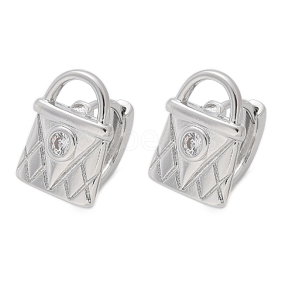 Brass & Glass Hoop Earrings EJEW-Q014-12P-1