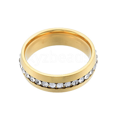 Crystal Rhinestone Flat Finger Ring RJEW-N043-11LG-1