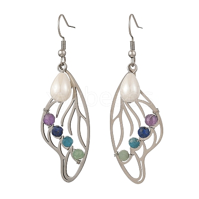 201 Stainless Steel Dangle Earrings for Women EJEW-JE07501-02-1