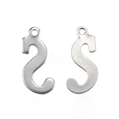 Tarnish Resistant 304 Stainless Steel Letter Charms LS-STAS-F039-01S-P-1