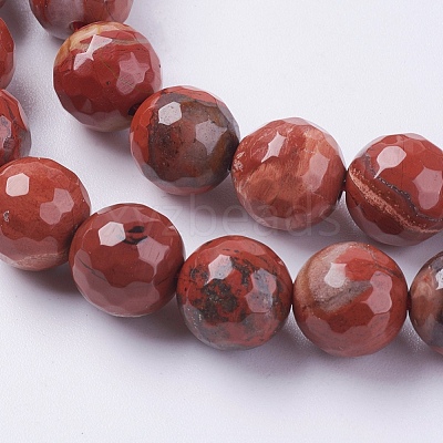 Natural Red Jasper Beads Strands G-G542-6mm-15-1