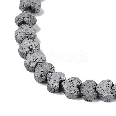 Electroplated Natural Lava Rock Beads Strands G-Q1009-G01-02G-1