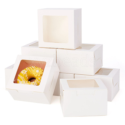 Square Paper Biscuit Boxes with Square Clear Window CON-TAC0001-12B-01-1