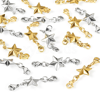 16Pcs 2 Colors 304 Stainless Steel Lobster Claw Clasps PALLOY-TAC0265-1