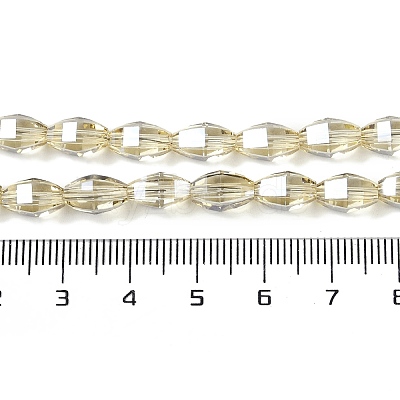 Electroplate Glass Beads Strands GLAA-Q101-03A-PL03-1