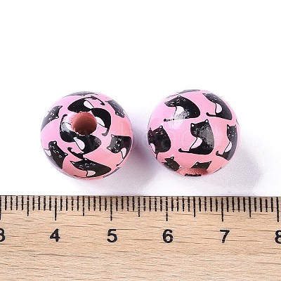 Printed Wood Beads WOOD-C017-01D-1
